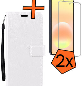 Nomfy Nomfy Samsung Galaxy A57 Hoesje Bookcase Met 2x Screenprotector - Wit