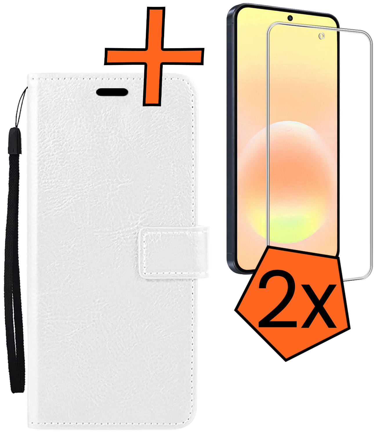 Nomfy Nomfy Samsung Galaxy A57 Hoesje Bookcase Met 2x Screenprotector - Wit