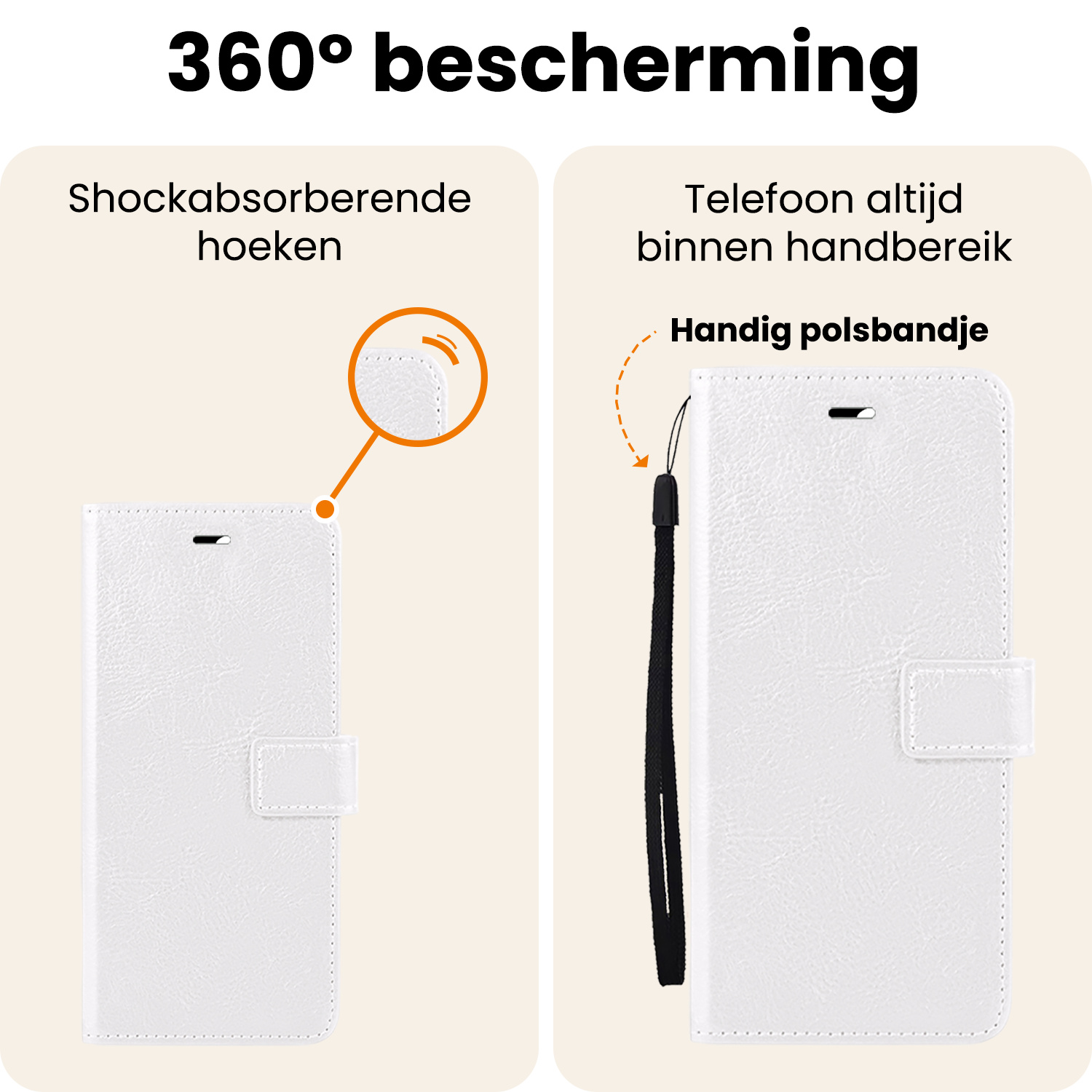 Nomfy Nomfy Samsung Galaxy A57 Hoesje Bookcase Met 2x Screenprotector - Wit