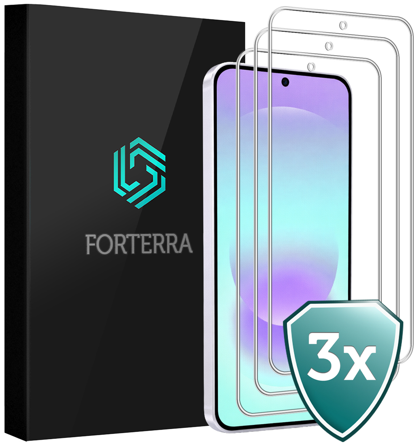 Forterra Forterra Samsung Galaxy A37 Screenprotector Glas - 3 PACK