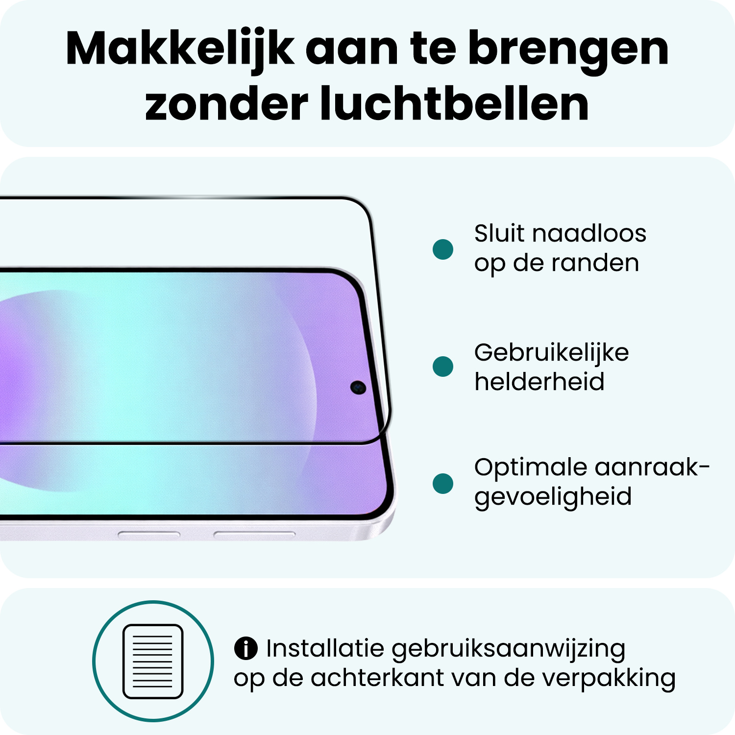 Forterra Forterra Samsung Galaxy A37 Screenprotector Glas Full Cover - 2 PACK