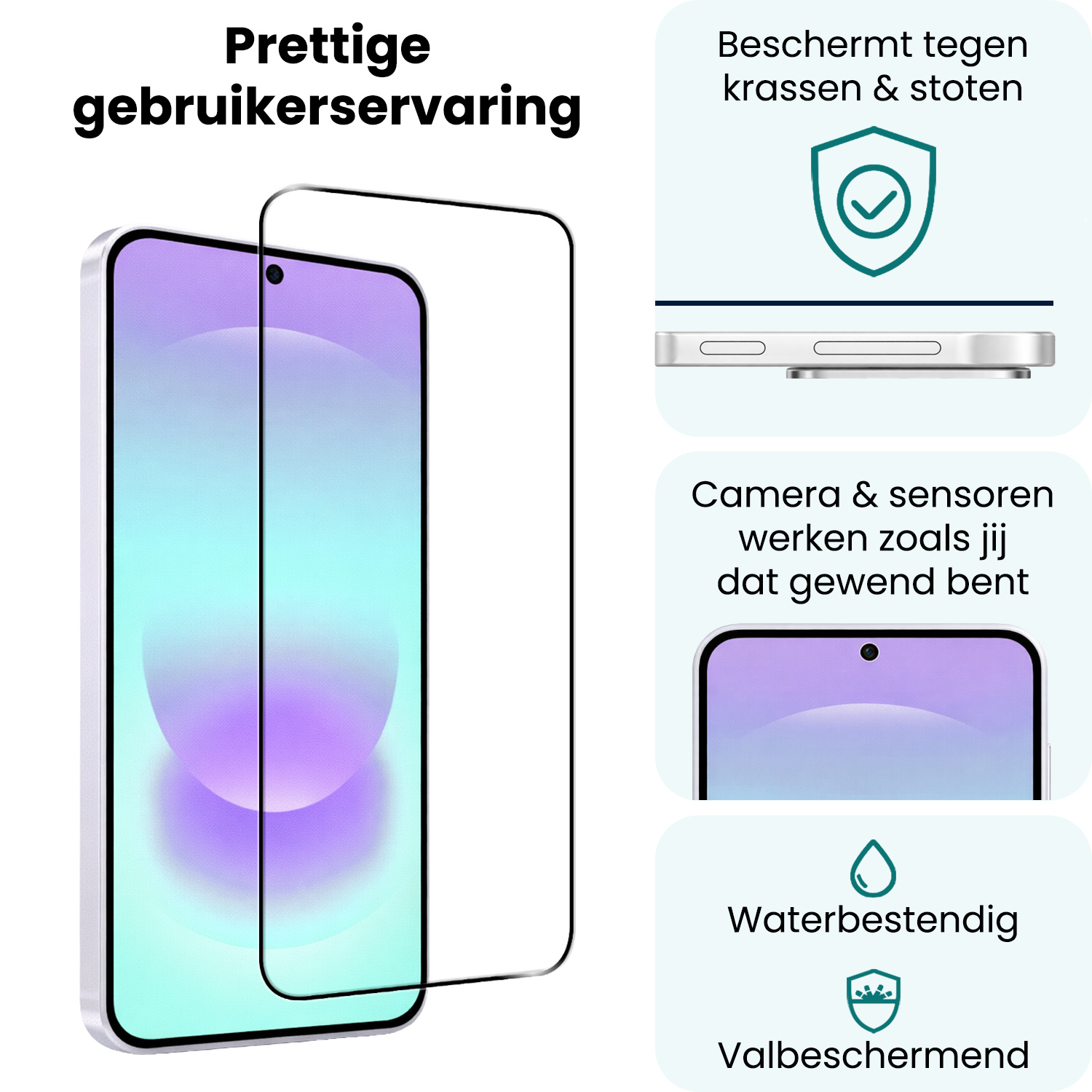 Forterra Forterra Samsung Galaxy A37 Screenprotector Glas Full Cover - 2 PACK