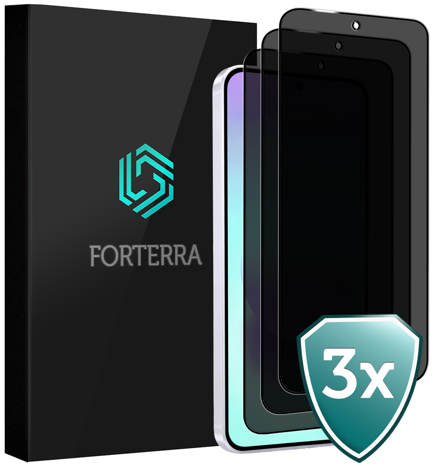 Forterra Forterra Samsung Galaxy A37 Screenprotector Glas Privacy - 3 PACK