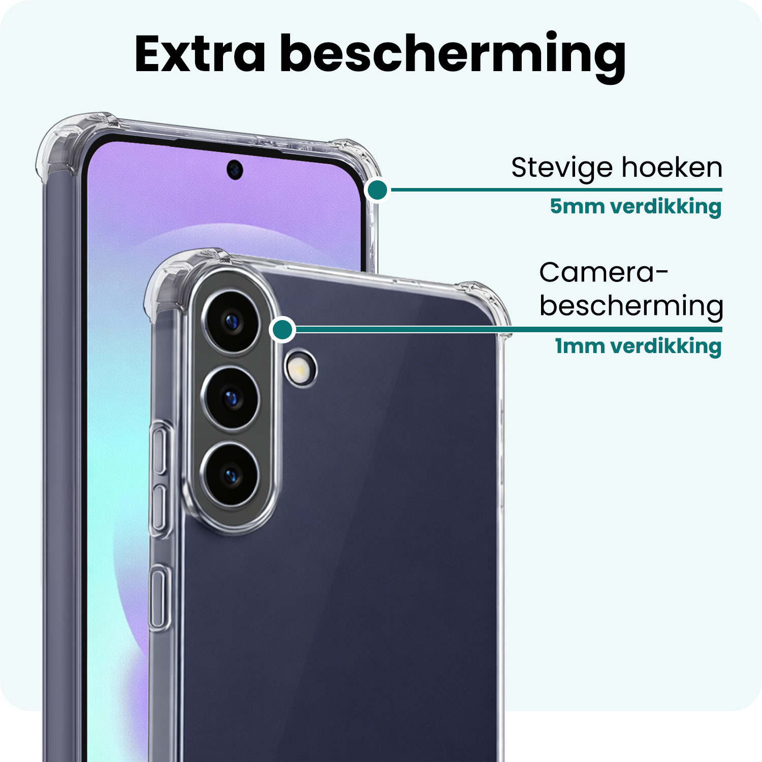 Forterra Forterra Samsung Galaxy A37 Hoesje Shockproof - Transparant - 2 PACK