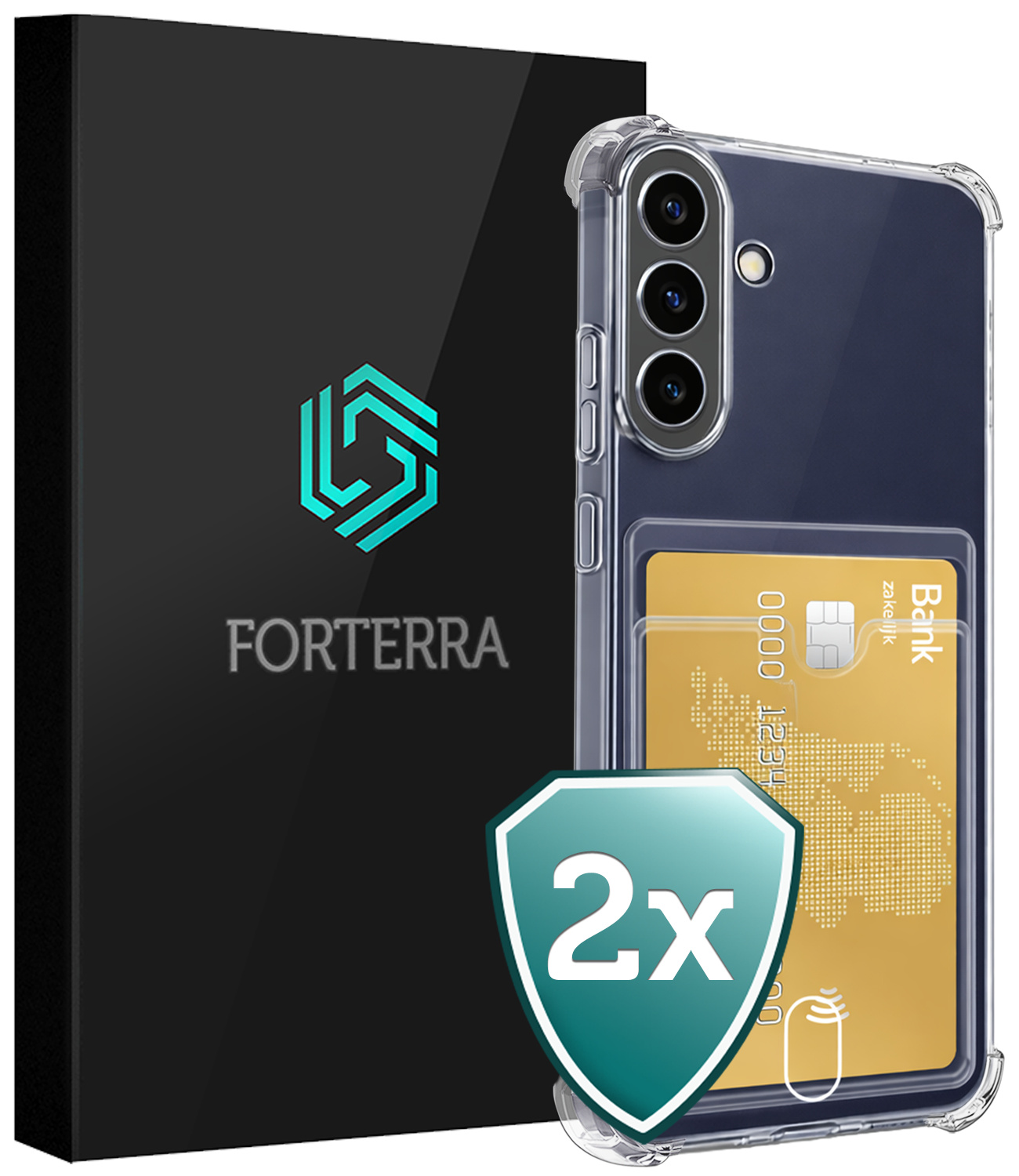 Forterra Forterra Samsung Galaxy A37 Hoesje Pashouder - 2 PACK