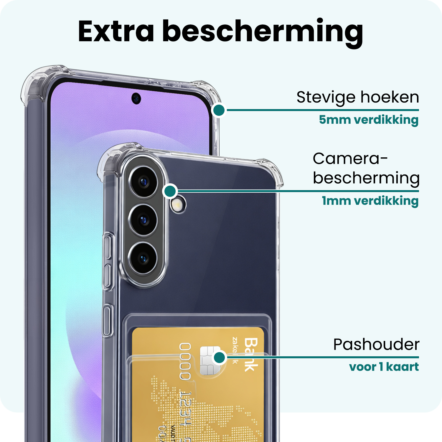 Forterra Forterra Samsung Galaxy A37 Hoesje Pashouder - 2 PACK