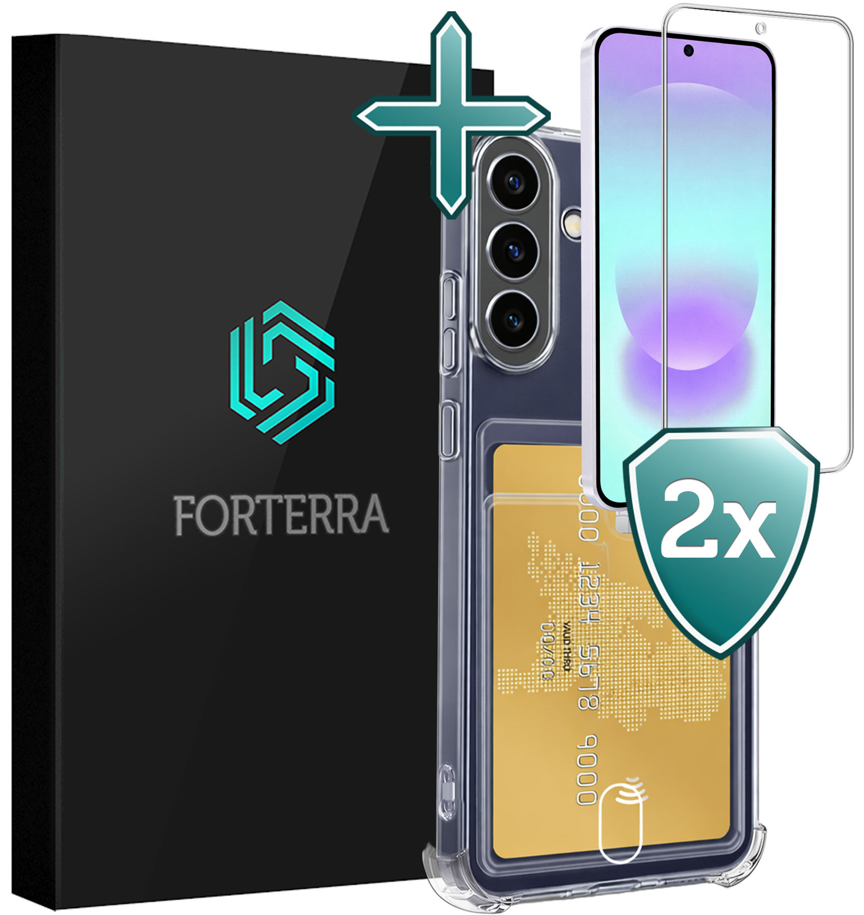 Forterra Forterra Samsung Galaxy A37 Hoesje Pashouder Met 2x Screenprotector
