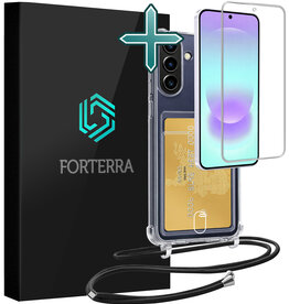 Forterra Forterra Samsung Galaxy A37 Hoesje Pashouder met Koord Met Screenprotector