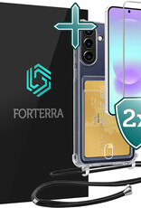 Forterra Forterra Samsung Galaxy A37 Hoesje Pashouder met Koord Met 2x Screenprotector