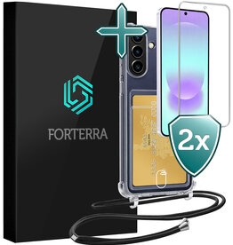 Forterra Forterra Samsung Galaxy A37 Hoesje Pashouder met Koord Met 2x Screenprotector