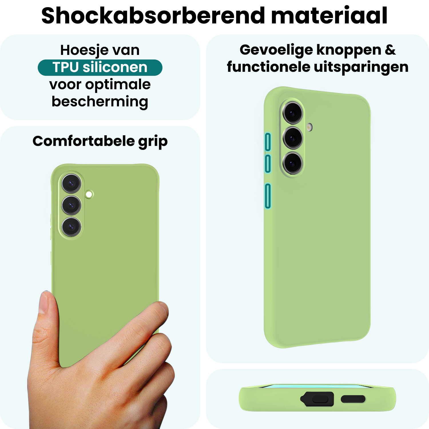 Forterra Forterra Samsung Galaxy A37 Hoesje Siliconen - Groen