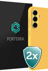 Forterra Forterra Samsung Galaxy A37 Hoesje Siliconen - Geel - 2 PACK