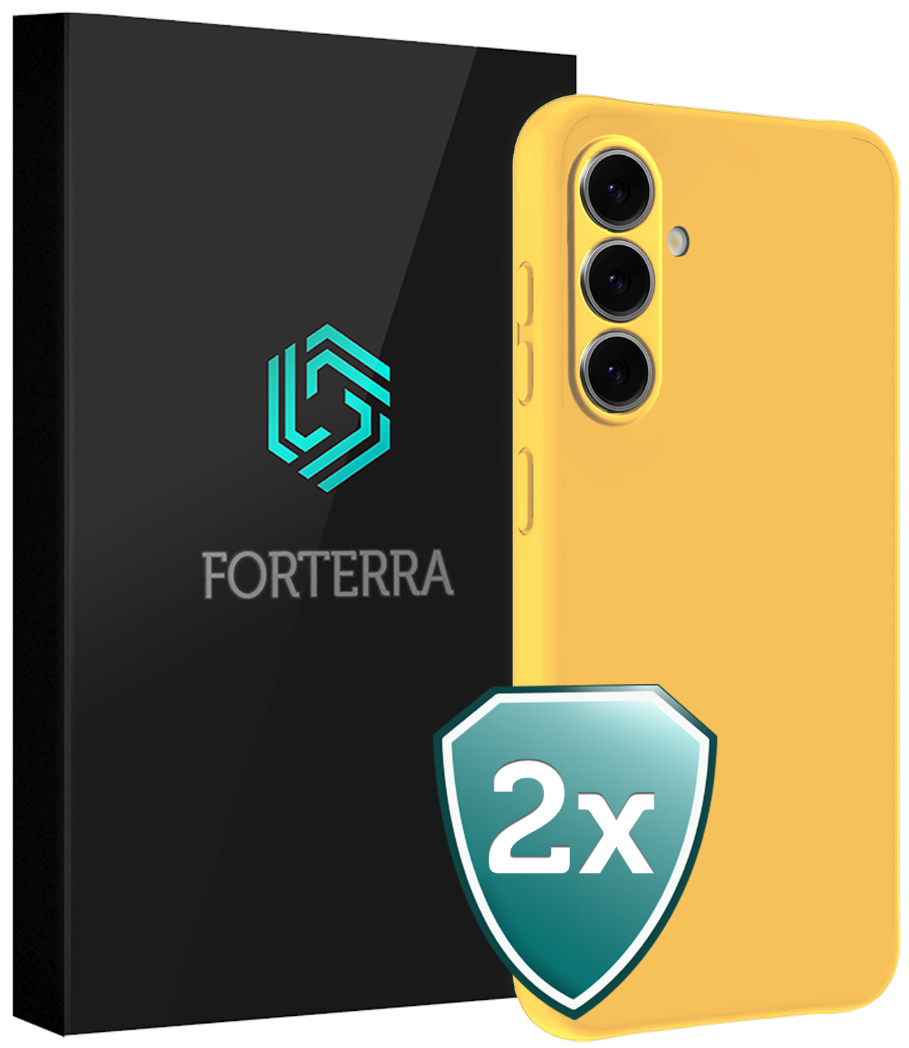 Forterra Forterra Samsung Galaxy A37 Hoesje Siliconen - Geel - 2 PACK