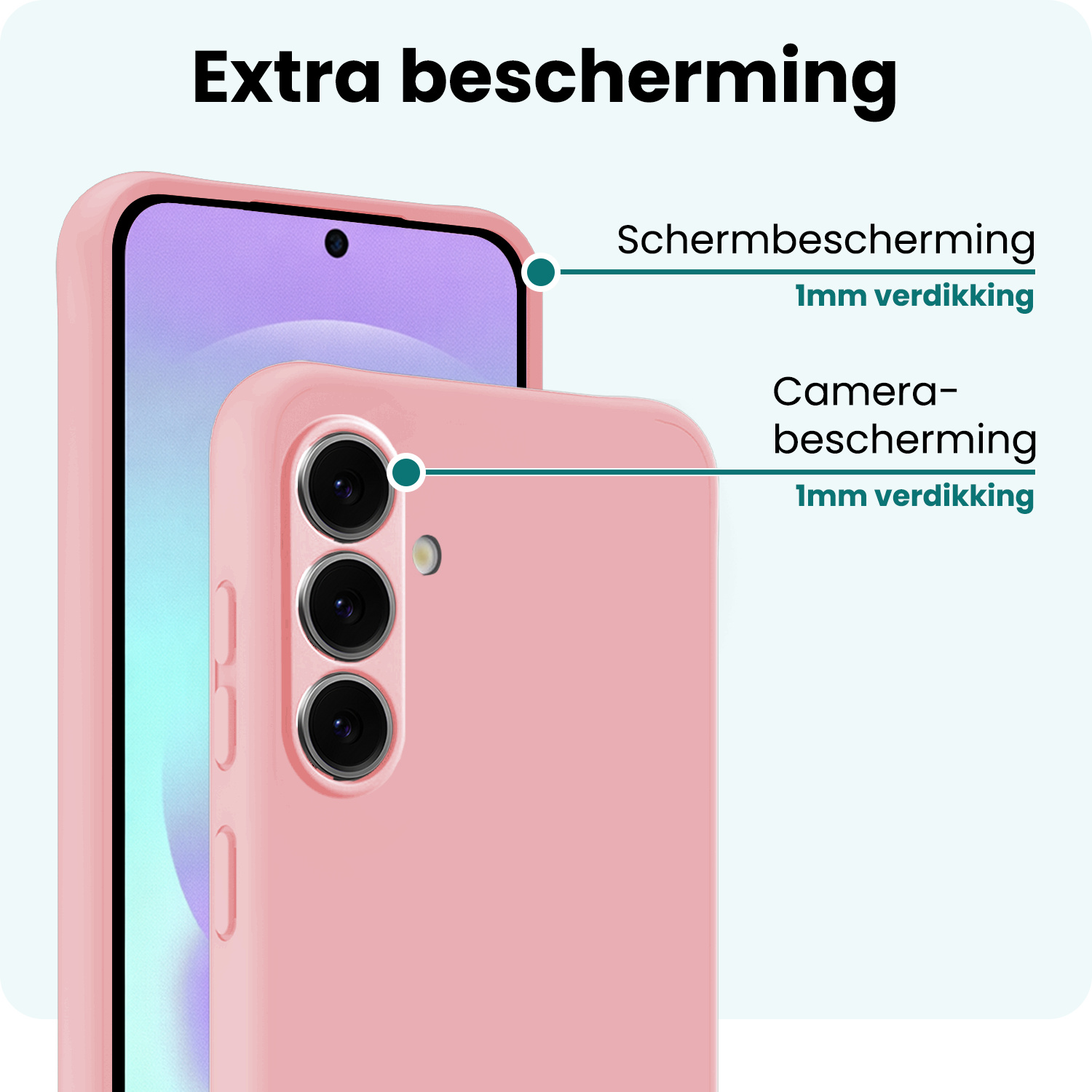 Forterra Forterra Samsung Galaxy A37 Hoesje Siliconen - Lichtroze - 2 PACK