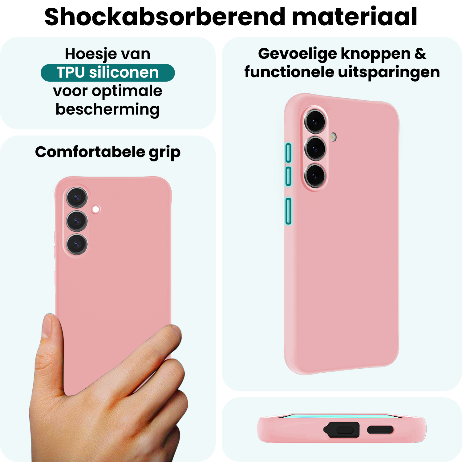 Forterra Forterra Samsung Galaxy A37 Hoesje Siliconen - Lichtroze - 2 PACK