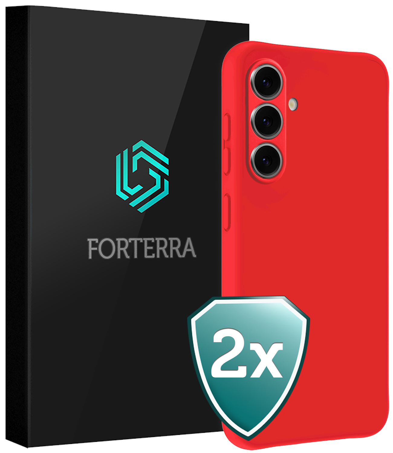 Forterra Forterra Samsung Galaxy A37 Hoesje Siliconen - Rood - 2 PACK
