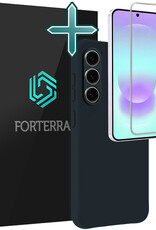 Forterra Forterra Samsung Galaxy A37 Hoesje Siliconen Met Screenprotector - Donkerblauw