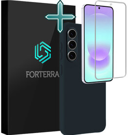 Forterra Forterra Samsung Galaxy A37 Hoesje Siliconen Met Screenprotector - Donkerblauw