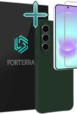 Forterra Forterra Samsung Galaxy A37 Hoesje Siliconen Met Screenprotector - Donkergroen