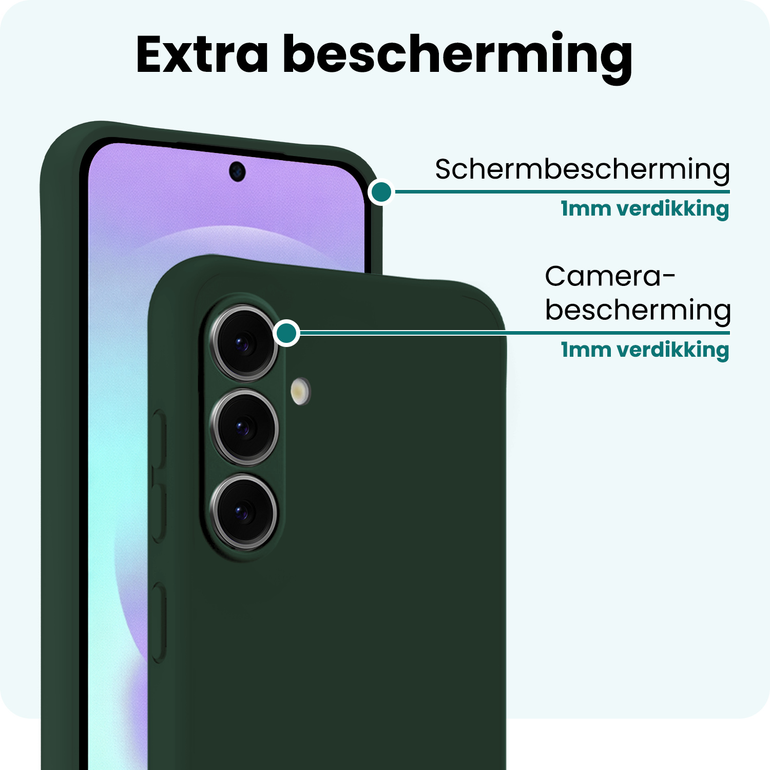 Forterra Forterra Samsung Galaxy A37 Hoesje Siliconen Met Screenprotector - Donkergroen