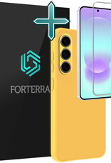 Forterra Forterra Samsung Galaxy A37 Hoesje Siliconen Met Screenprotector - Geel