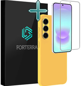 Forterra Forterra Samsung Galaxy A37 Hoesje Siliconen Met Screenprotector - Geel