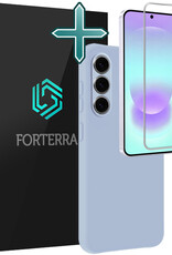 Forterra Forterra Samsung Galaxy A37 Hoesje Siliconen Met Screenprotector - Lichtblauw