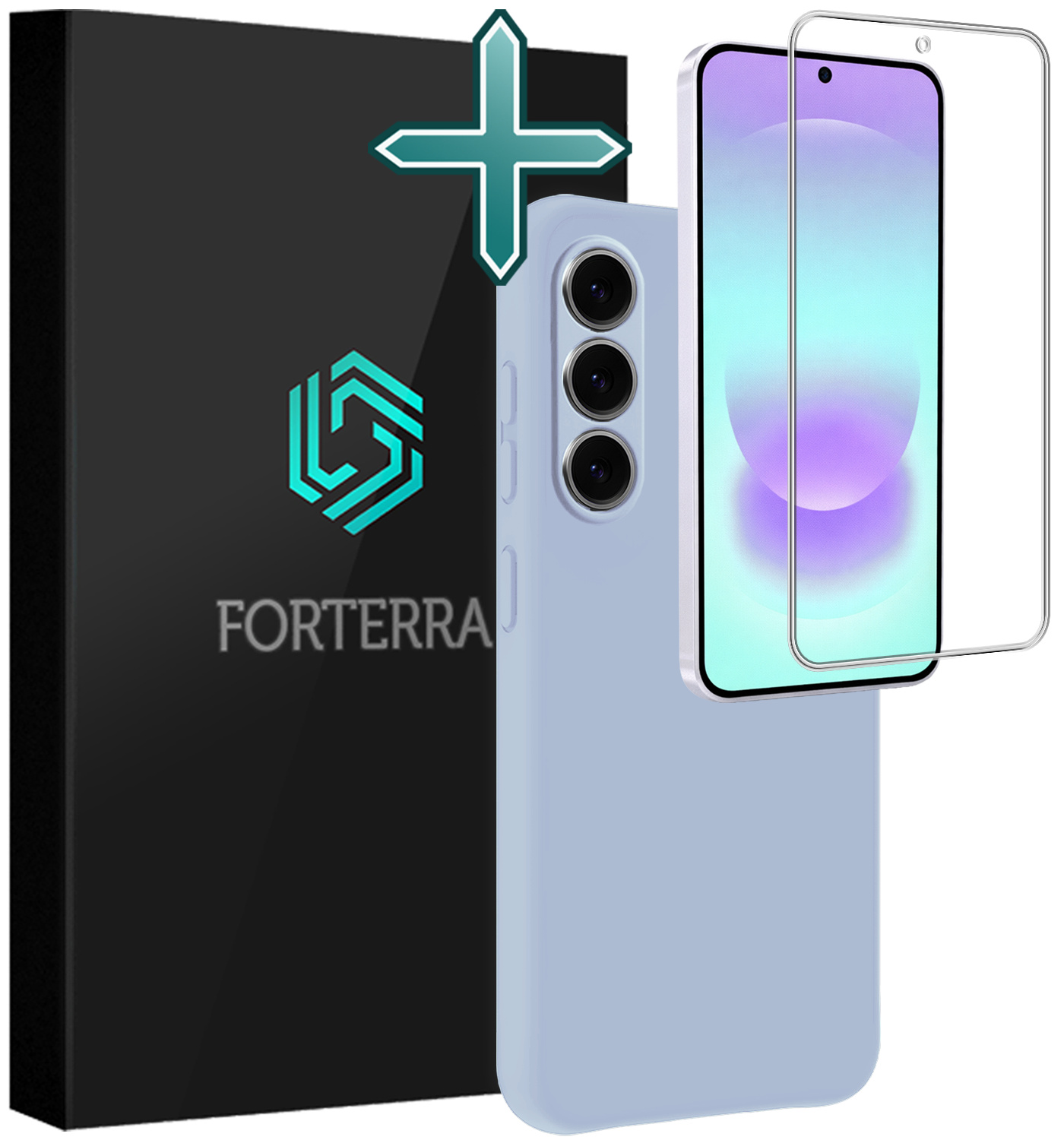 Forterra Forterra Samsung Galaxy A37 Hoesje Siliconen Met Screenprotector - Lichtblauw