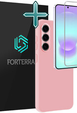 Forterra Forterra Samsung Galaxy A37 Hoesje Siliconen Met Screenprotector - Lichtroze