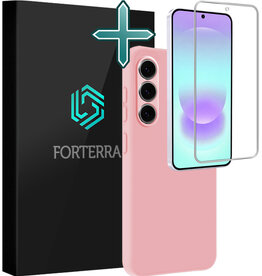 Forterra Forterra Samsung Galaxy A37 Hoesje Siliconen Met Screenprotector - Lichtroze