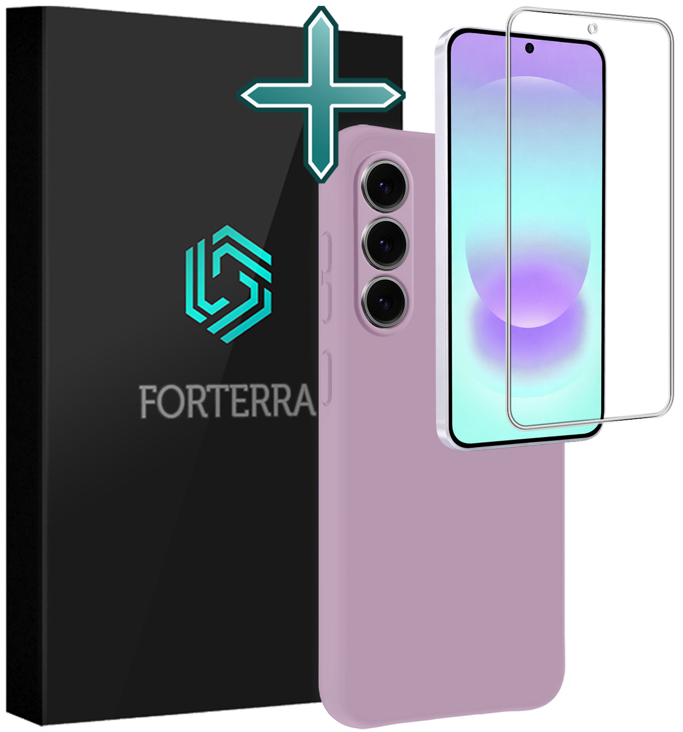 Forterra Forterra Samsung Galaxy A37 Hoesje Siliconen Met Screenprotector - Lila