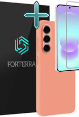 Forterra Forterra Samsung Galaxy A37 Hoesje Siliconen Met Screenprotector - Perzik
