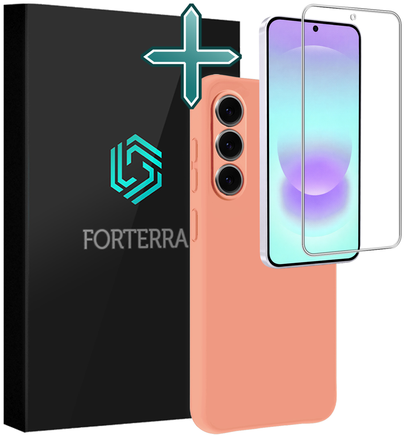Forterra Forterra Samsung Galaxy A37 Hoesje Siliconen Met Screenprotector - Perzik