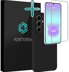 Forterra Forterra Samsung Galaxy A37 Hoesje Siliconen Met Screenprotector - Zwart