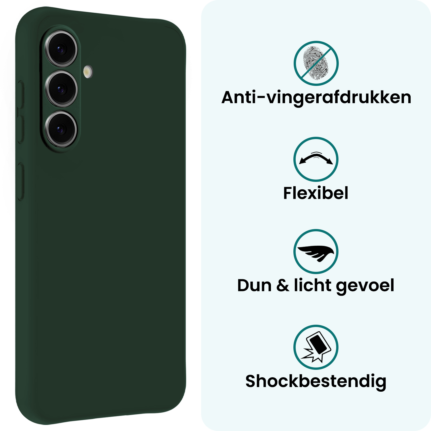 Forterra Forterra Samsung Galaxy A37 Hoesje Siliconen Met 2x Screenprotector - Donkergroen
