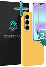 Forterra Forterra Samsung Galaxy A37 Hoesje Siliconen Met 2x Screenprotector - Geel