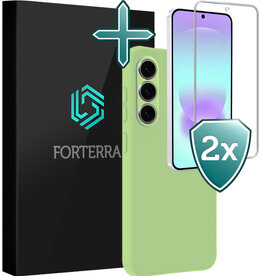 Forterra Forterra Samsung Galaxy A37 Hoesje Siliconen Met 2x Screenprotector - Groen