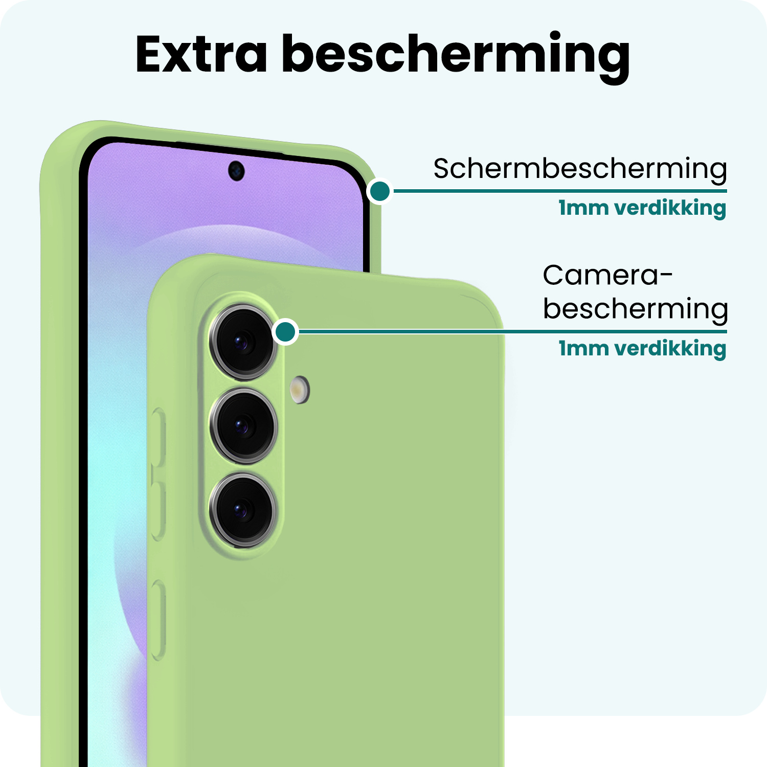 Forterra Forterra Samsung Galaxy A37 Hoesje Siliconen Met 2x Screenprotector - Groen
