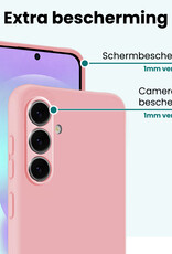 Forterra Forterra Samsung Galaxy A37 Hoesje Siliconen Met 2x Screenprotector - Lichtroze