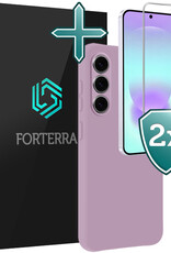 Forterra Forterra Samsung Galaxy A37 Hoesje Siliconen Met 2x Screenprotector - Lila