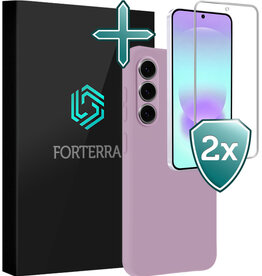 Forterra Forterra Samsung Galaxy A37 Hoesje Siliconen Met 2x Screenprotector - Lila