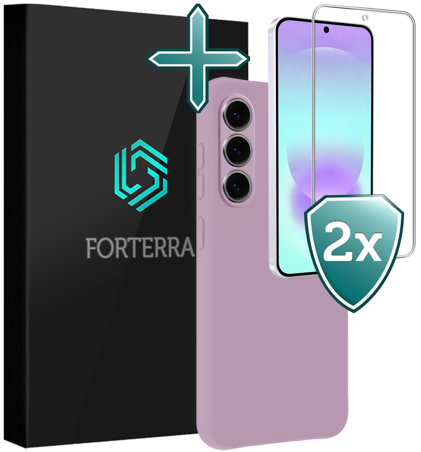 Forterra Forterra Samsung Galaxy A37 Hoesje Siliconen Met 2x Screenprotector - Lila