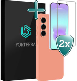 Forterra Forterra Samsung Galaxy A37 Hoesje Siliconen Met 2x Screenprotector - Perzik
