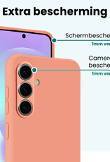 Forterra Forterra Samsung Galaxy A37 Hoesje Siliconen Met 2x Screenprotector - Perzik