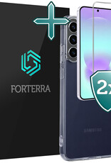 Forterra Forterra Samsung Galaxy A37 Hoesje Siliconen Met 2x Screenprotector - Transparant