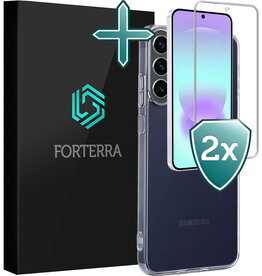 Forterra Forterra Samsung Galaxy A37 Hoesje Siliconen Met 2x Screenprotector - Transparant