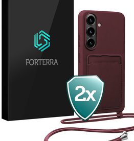 Forterra Forterra Samsung Galaxy A37 Hoesje Pashouder met Koord - Aubergine - 2 PACK