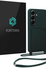 Forterra Forterra Samsung Galaxy A37 Hoesje Pashouder met Koord - Donkergroen