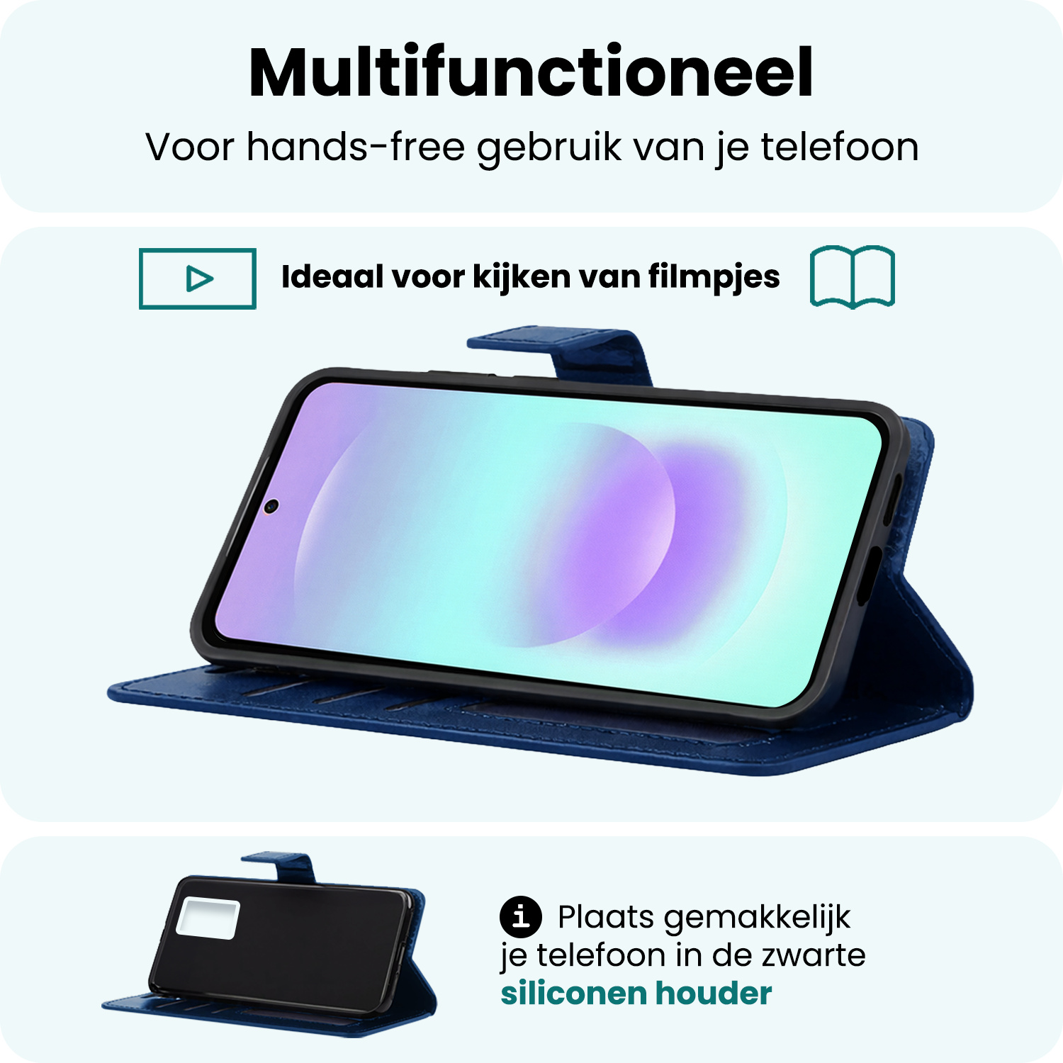 Forterra Forterra Samsung Galaxy A37 Hoesje Bookcase - Donkerblauw