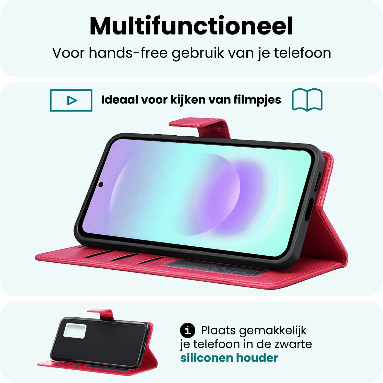 Forterra Forterra Samsung Galaxy A37 Hoesje Bookcase - Donkerroze